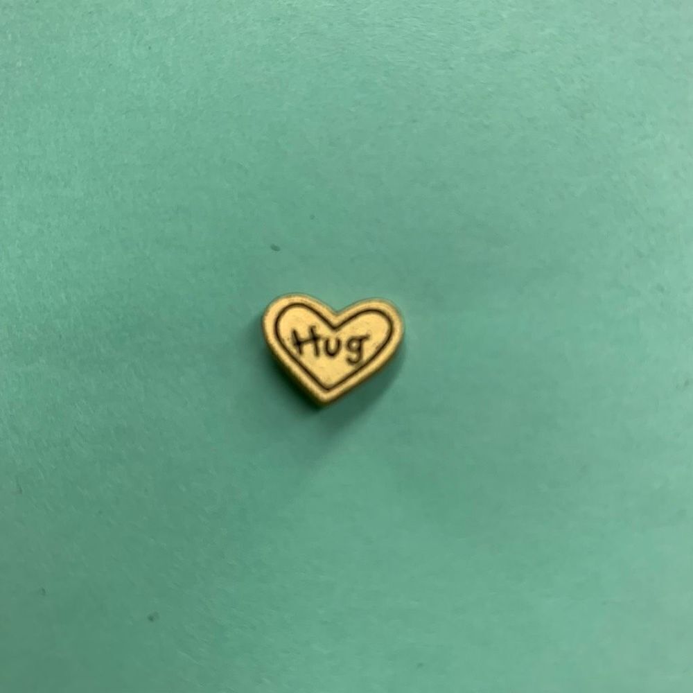 Vintage Hug Heart Gold Tone Lapel Pin